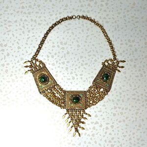 Israeli Yemeni Wedding Necklace Handmade Gilded Signed Israel